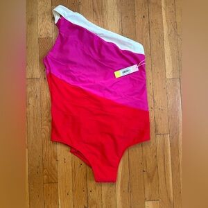 Summersalt “The Sidestroke” Women's One-Piece in Red, Pink, and White